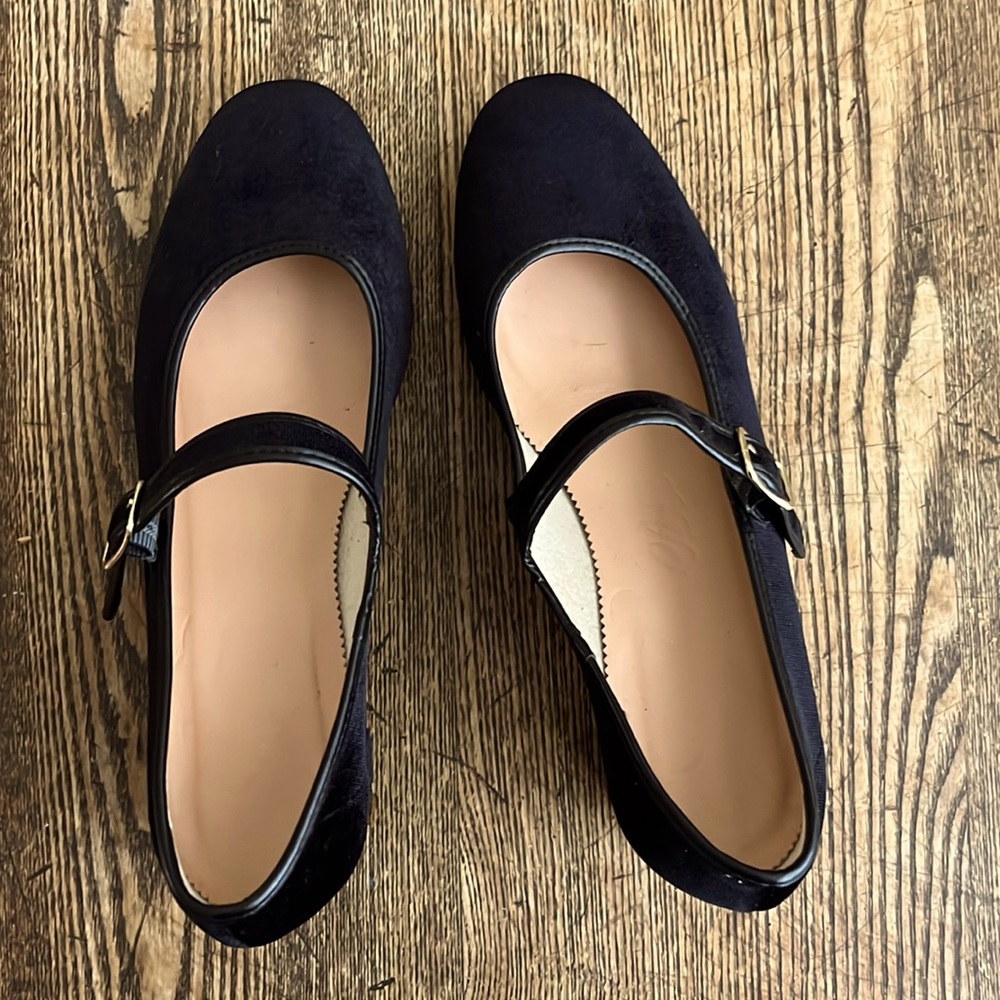 Jcrew velvet Mary Janes